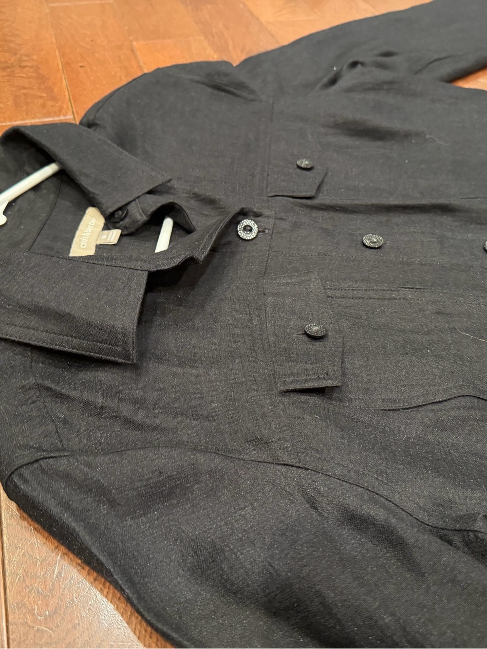 Women’s croft & barrow Heather Grey & Black Speckled Casual Button-Down Shirt